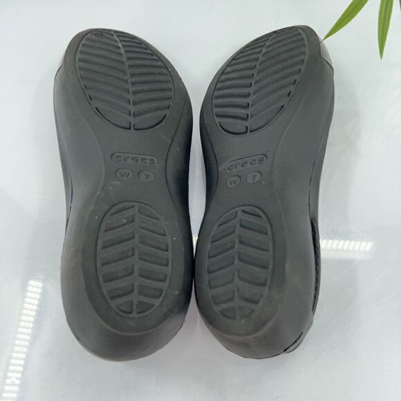 CROCS Women's Sienna Ballet Flats Size 7 Black Rubber Slip On Shoe Square Toe - Picture 7 of 8